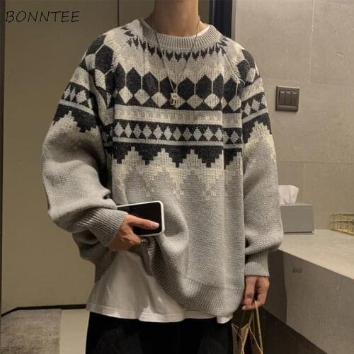Sweaters Women O-Neck Autumn Loose Korean Version Unisex Patchwork Long Sleeve Trendy Casual All-match Couple Pullovers Knitting