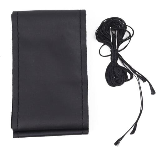 Black Wheel Universal Cover Professional Gift 10.3cm Car Truck Cowhide 38cm Leather Hand