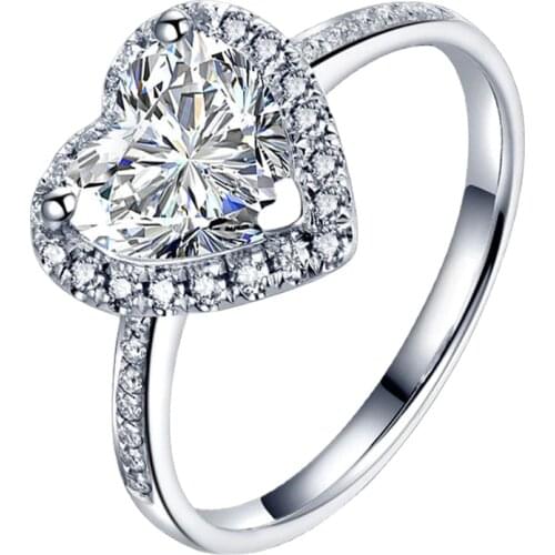 Heart-shaped 925 Sterling Silver Fairy Ring Womens Engagement Wedding Anniversary Party Luxury Exquisite Elegance Charm Jewelry