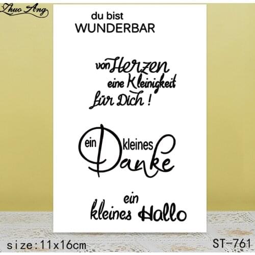 ZhuoAng German Word/Language Clear Stamps/Seals For DIY Scrapbooking/Card Making/Album Decorative Silicon Stamp Crafts