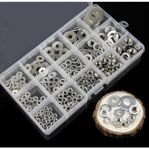1box 304 stainless steel / 316 hex nut nut increase flat pad spring pad home set M3M4M5M6M8