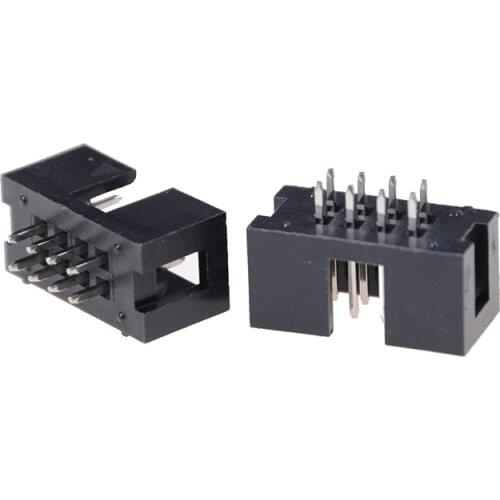 High Quality 10PCS/Lot DC3 6/8/10 Pin Double Row Pitch 2.54mm Double-spaced Straight Pin Male IDC Socket Box Header Connector