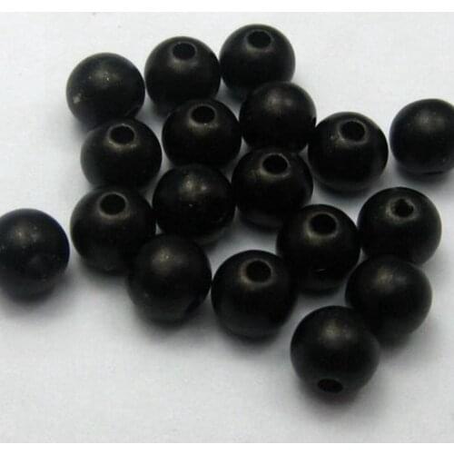 200 Matte Black Acrylic Pearl Round Beads Imitation Pearl 8mm