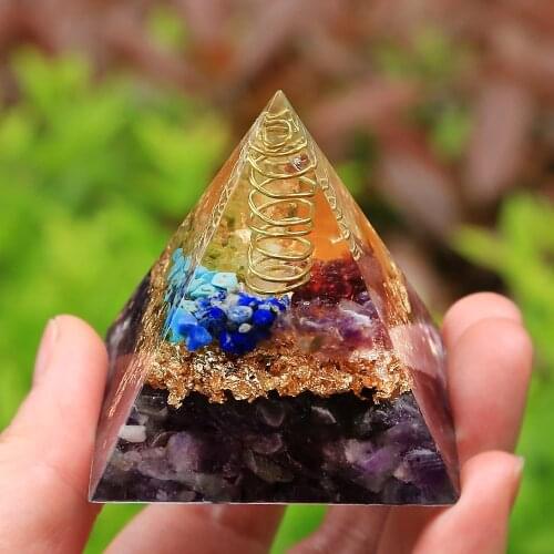 2021 Orgone Pyramid Energy Generator Recruit Wealth Amethyst Resin Jewelry Decorative Craft Soothe The Soul drop shipping