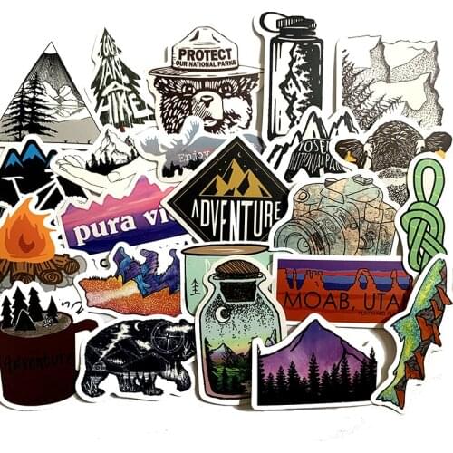 2021 Outdoor adventure 50Pcs/Lot Waterproof cartoon Stickers For Luggage Laptop Bike Motorcycle Phone Car Case Decal Sticker