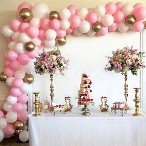 71pcs Macaron balloon arched garland 10" 18" pink/gold/white balloon chain latex balloons for wedding birthday party decoration