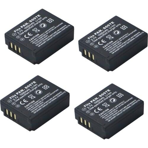 4Pcs CGA-S007E CGR-S007E Rechargeable Batteries for Panasonic Lumix DMC-TZ1 DMC-TZ1EB-S DMC-TZ1EG-K DMC-TZ1-A Camera