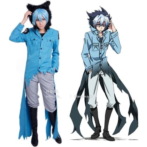 Anime Servamp Sleepy Ash Kuro Vampire Black Cat Coat Top Pants Uniform Outfit Cosplay Costumes