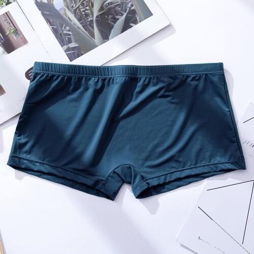 Seamless Boxers Men Underwear Boxershort Panties Man Boxeur Homme Underpants Man Short Pants Ice Silk Flat Bottoms Lingerie A50