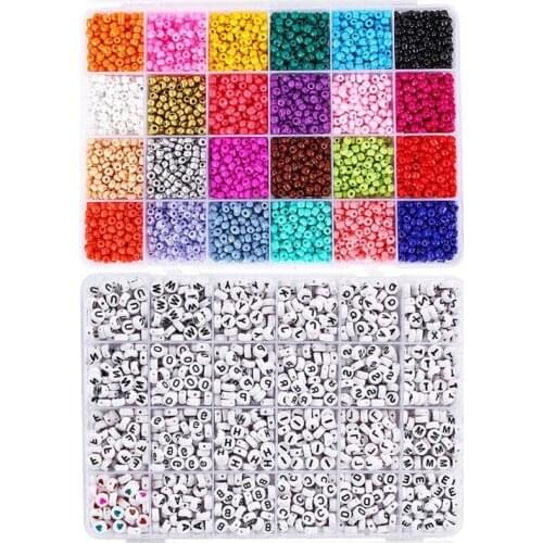 Beads Jewelry Making Kit Beads for Bracelets Craft and Art Glass Alphabet Letter Bead for DIY Arts and Crafts Gift