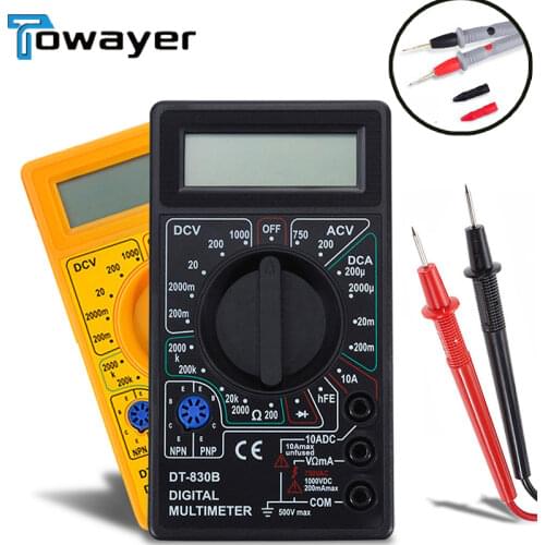 LCD Digital Multimeter AC/DC 750/1000V Digital Mini Handheld Multimeter for Voltmeter Ammeter Ohm Tester Meter With Probe