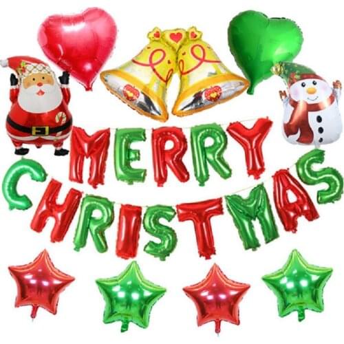 23pcs/lot Merry Christmas Santa Claus Helium Foil Balloons Set Christmas Theme Snowman Party Decoration Air Globos
