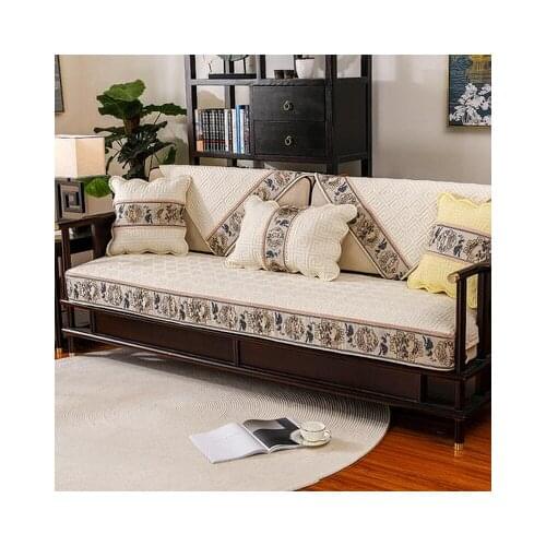 New Chinese style cotton sofa cushion, four seasons universal non-slip sofa cushion cover, Chinese style backrest towel cushion