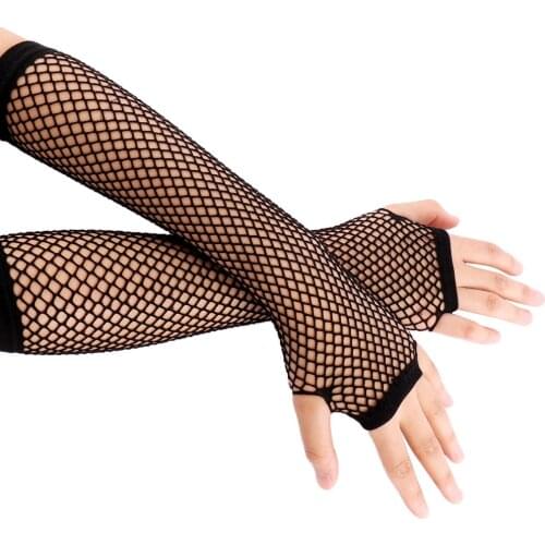 New Fashion Neon Fishnet Fingerless Long Gloves Leg Arm Cuff Party Wear Fancy Dress For Womens Sexy Beautiful Arm Warmer