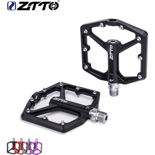 ZTTO Bike Flat pedal CNC Aluminum Alloy Ultralight Pedals 304g AM Enduro Smooth Bearings 9/16 Thread Large Area For Gravel mtb