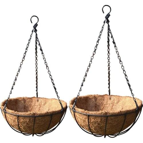 Hanging Basket for Plants Garden Flower Planter with Chain Plant Pot Home Balcony Decoration 2 Pcs-8,10 Inch
