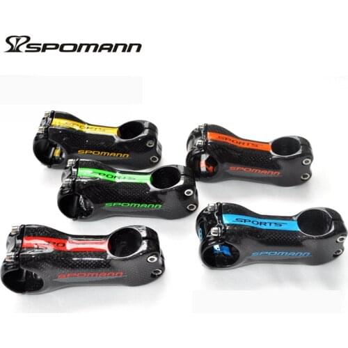 SPOMANN full carbon bicycle stems 3k gloss 17 degrees mountain road bike stems MTB bicicleta parts 5 colors