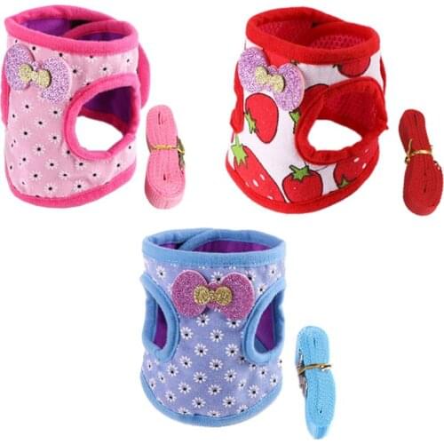Rabbit Hamster Vest Harness With Leash Bunny Chest Strap Ferret Working Rope