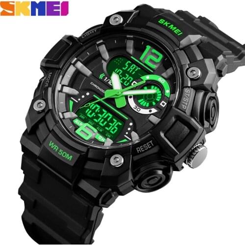 SKMEI Military Sports Watches Men Fashion Dual Display Digital Watch Waterproof Luminous Quartz Wristwatch montre homme 1529