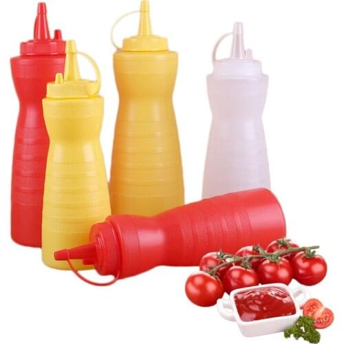 Piping Ketchup Cruet Squeeze Bottles Condiment Dispensers Sauce Vinegar Home Kitchen Sauces Container Sauce Mustard Bottles 3pcs