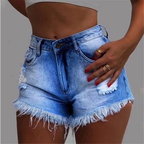 Vintage Y2k Woman Mom Jeans High Waist Ripped Grunge Distressed Boyfriend Short Denim Jeans Blue Fashion Clothes Summer Spring