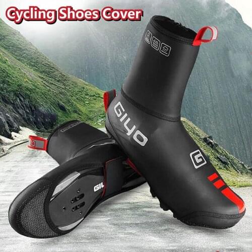 Waterproof Cycling Shoes Cover MTB Road Bike Nylon Cloth Overshoes Windproof Rainproof Fleece Warm Winter Thermal Shoe Covers