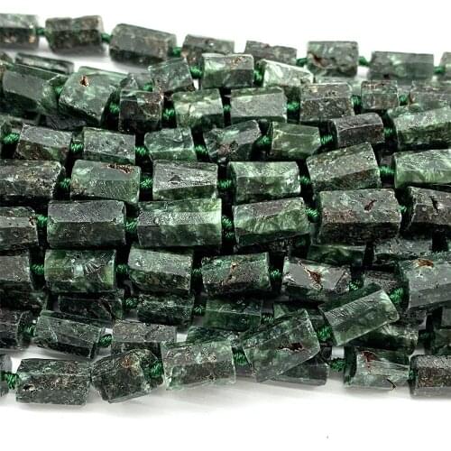 Veemake Green Seraphinite Nugget Free Form Rough Beads Jewelry Design Making DIY Natural Bracelets Necklaces Pendants 06871
