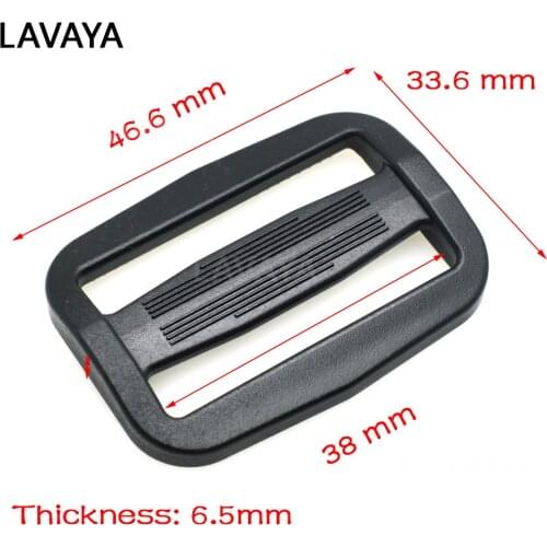 1pcs Plastic Curve Slider Tri-Glide Adjust Tri-ring Buckles Belt Buckle Ribbon Slider Webbing Size 1-1/2"(38mm) Black