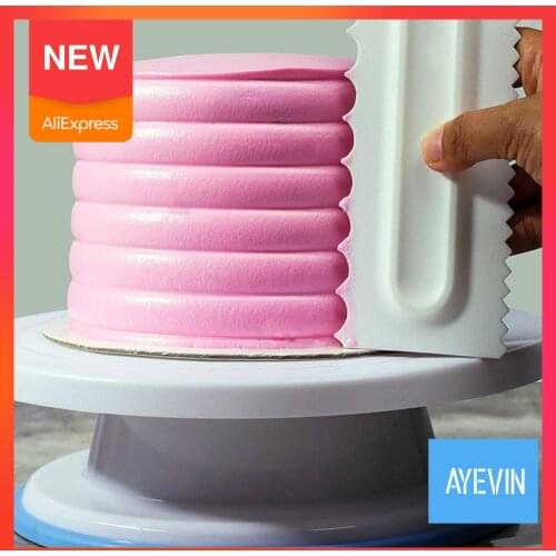 AYEVIN Cream Scraper Pastry Cutters Baking Spatulas Irregular Teeth Edge Plastic Comb Cake Shape Tool DIY High Quality Mold