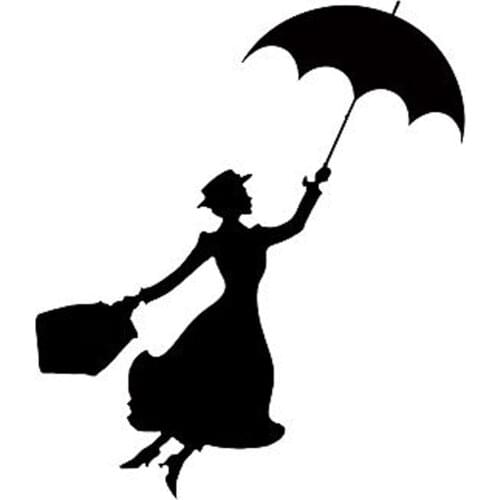 13*13cm Personalized Car Movie Mary Poppins Car Stickers And Decal Car Body Rear Window Bumper Vinyl Stickers For Cars Jdm