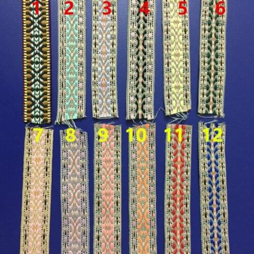 2.5cm national style multi-colored woven ribbon,12 colors available,XERY1191104A