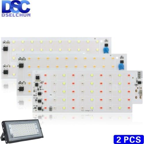 ​2pcs/lot 50W LED Flood Light Chip SMD 2835 Outdoor Floodlight Spotlight Beads AC 220V For LED Street Lamp Landscape Lighting