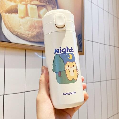 320/420ml Cartoons Stainless Steel Vacuum Flask Coffee Tea Milk Travel Cup Cute Bear Water Bottle Insulated Thermos