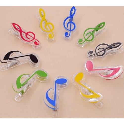 5pcs Musical symbols shape Piano Scores Folders File Storage snack bag clips Clothes Pin Photo Paper Peg Clothespin Craft Clip