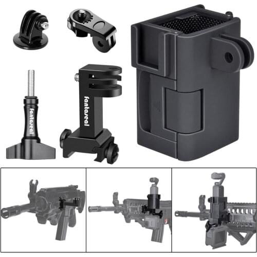 5in1 Airsoft Paintball AR-15 Pistol Rifle Picatinny Rail Adapter Mount Frame Mounts Kit for DJI OSMO Pocket Stabilizer Camera