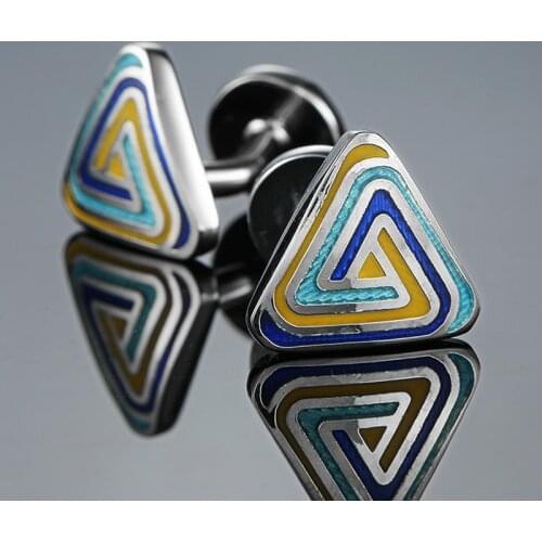 Free shipping, new triangular color cufflinks shirt for mens shirt cufflinks senior designer carefully build shirt buttons