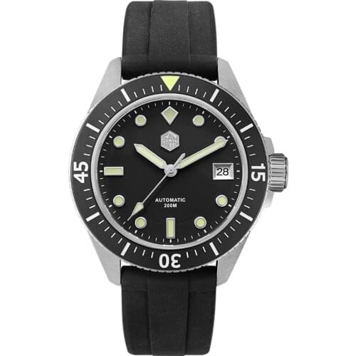 San Martin Men Diver Watch Mens Automatic Watche Mechanical Wristwatches 200M Water Resistant C3 Luminous Sapphire Ceramic Bezel