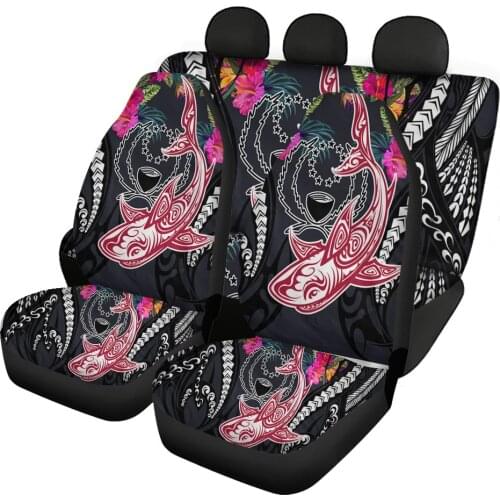 HUGSIDEA Pohnpei Polynesian Fish Print Car Seat Cover Universal Auto Internal Protector Fit SUV Truck Vans Vehicle Accessories