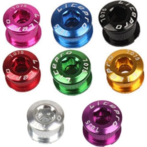 Litepro 5Pcs Single Crankset Screw Bicycle Chain Ring Wheel Bolt Road MTB Bicycle Disc Screws for Crankset Bike Parts