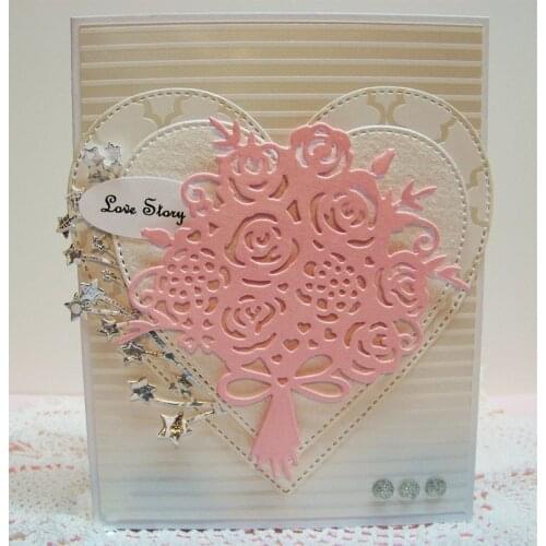 Beautiful Bouquet Metal Cutting Dies Silver Stencil For Scrapbooking Album Photo Paper Card Craft Fun New 97*99MM