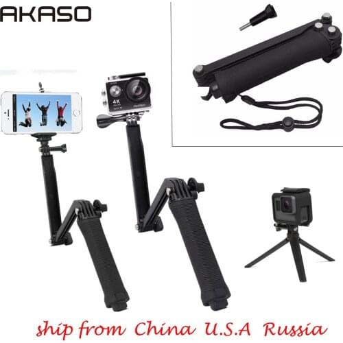 AKASO Multi-functional Handheld Tripods Selfie Stick 3 in 1 Extendable Monopod Selfie Stick for iPhone Samsung Sports Camera