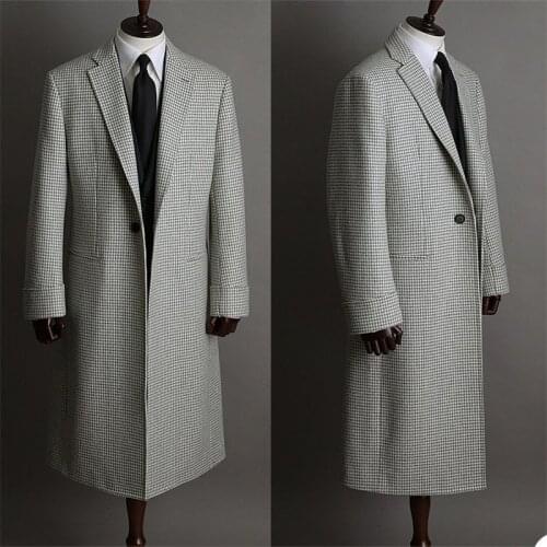 1 Piece Men Suits&Blazer Custom Made Formal Plaid Wedding Suits One Button Fit Slim Party Long Jacket Outfit