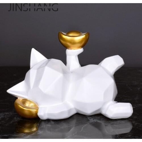 Nordic Origami Cat Ornaments Creative Cashier Decoration Home Decor Accessories Opening Gift Figurine