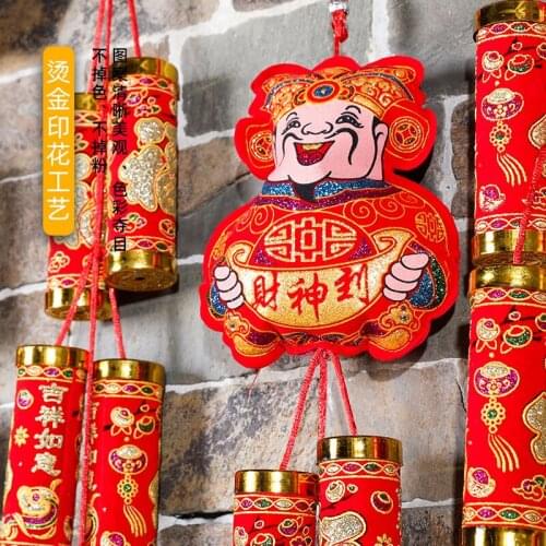 New year firecrackers hanging string festive decoration gate