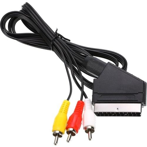 New 1.8m RGB Scart to 3 RCA Audio Video Cable for Nintendo NES High Quality