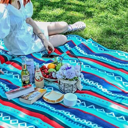 Hot Picnic Blankets with Waterproof Backing Large Picnic Rug Picnic Mat Waterproof and Heat Insulation Outdoor 200X200cm