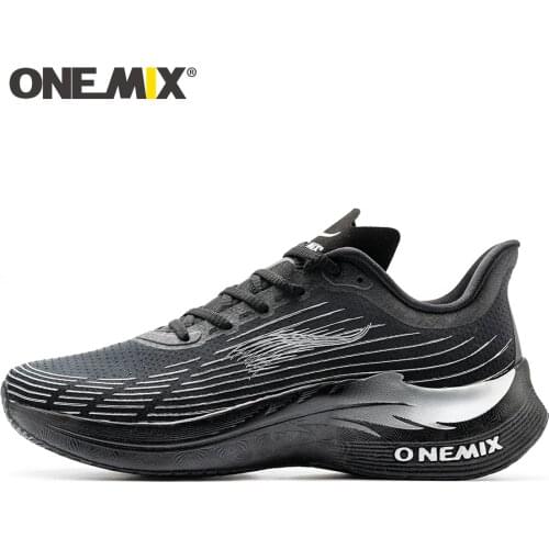 ONEMIX Marathon Running Shoes for Men Black Breathable Mesh Sneakers Luxury Brand Wear-resistant Outdoor Walking Men Sport Shoes