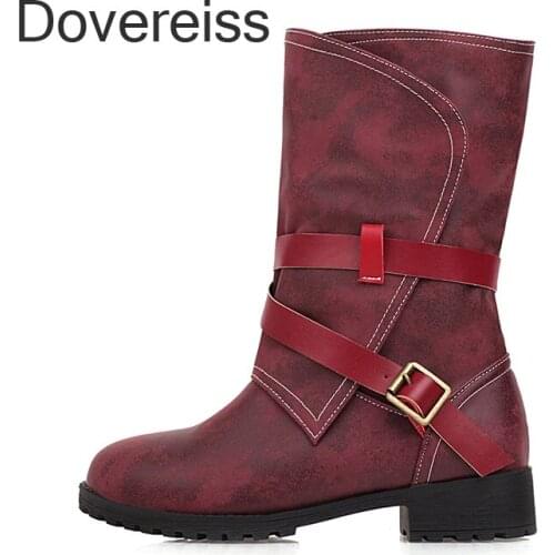 Winter For Woman New Fashion Sexy Consice Pure Color Buckle New Flats Ankle boots Half Boots 44 45 46