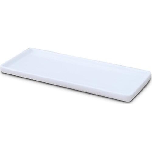 Rectangular Ceramic Tray Plate White Porcelain Rectangular Plate Mouthwash Cup Tray Bathroom Living Storage Tray