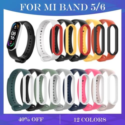 Firebee Original Strap For Xiaomi Mi Band 6 Wrist Strap Dual Colors Mi Band 5 6 strap For Amazfit Band 5 Replacement Straps
